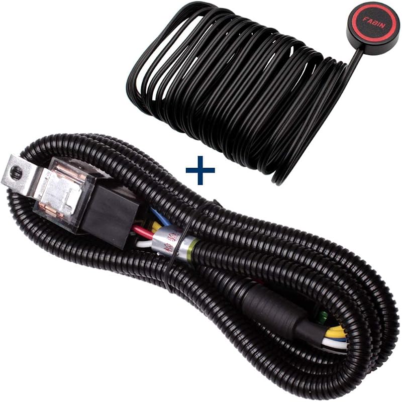Kit de chicote elétrico para buzina FARBIN 12 V 80 A com relé e botão de pressão