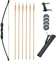 TOPARCHERY Tiro com arco Recurve Bow Set Bow and Arrow Set Takedown Caça Arco Esportes ao ar livre Arco Arco Presente