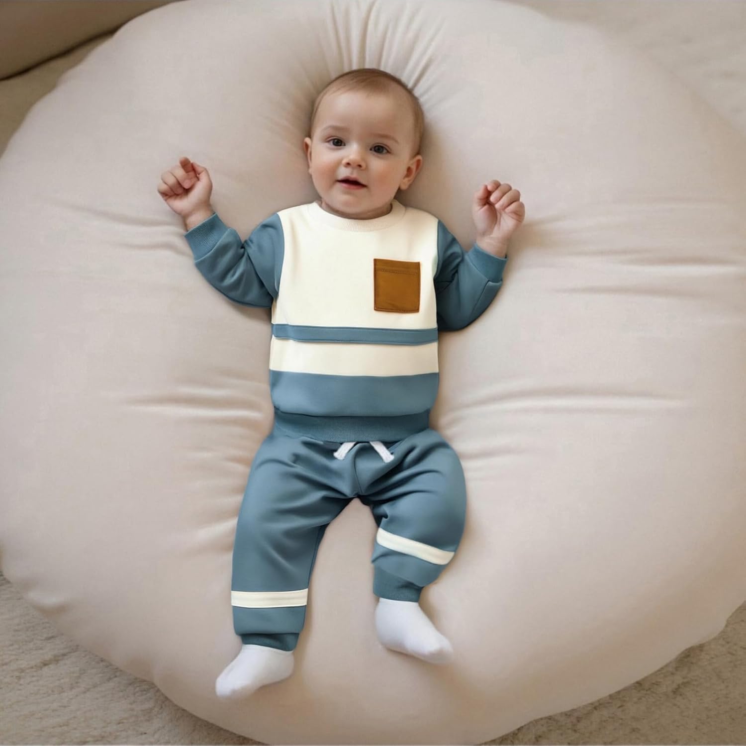 Toddler Baby Boy Fall Outfits Funny Contrast Sweatshirt Pant Set Infant Checkerboard Clothes 6 12 18 Months 2T 3T - Image 2