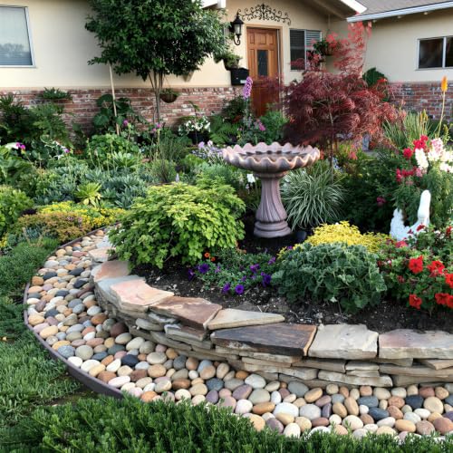 Image of Pulovin 40 lbs River Rocks for Aquarium, 3-4 Inch Fish Tank Rocks, Natural Decorative Garden Rocks Outdoor Landscaping, Large Stone for Walkways, Yard, Vases, Crafts