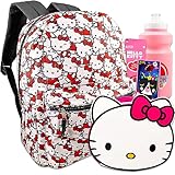 Hello Kitty Backpack and Lunch Box for Girls - Bundle with 16” Hello Kitty Backpack, Lunch Bag, Stickers, Water Bottle, More | Hello Kitty School Backpack Set