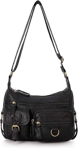 Angel Barcelo Bolso de hombro cruzado para mujer, bolsos y bolsos de cuero suave de la PU