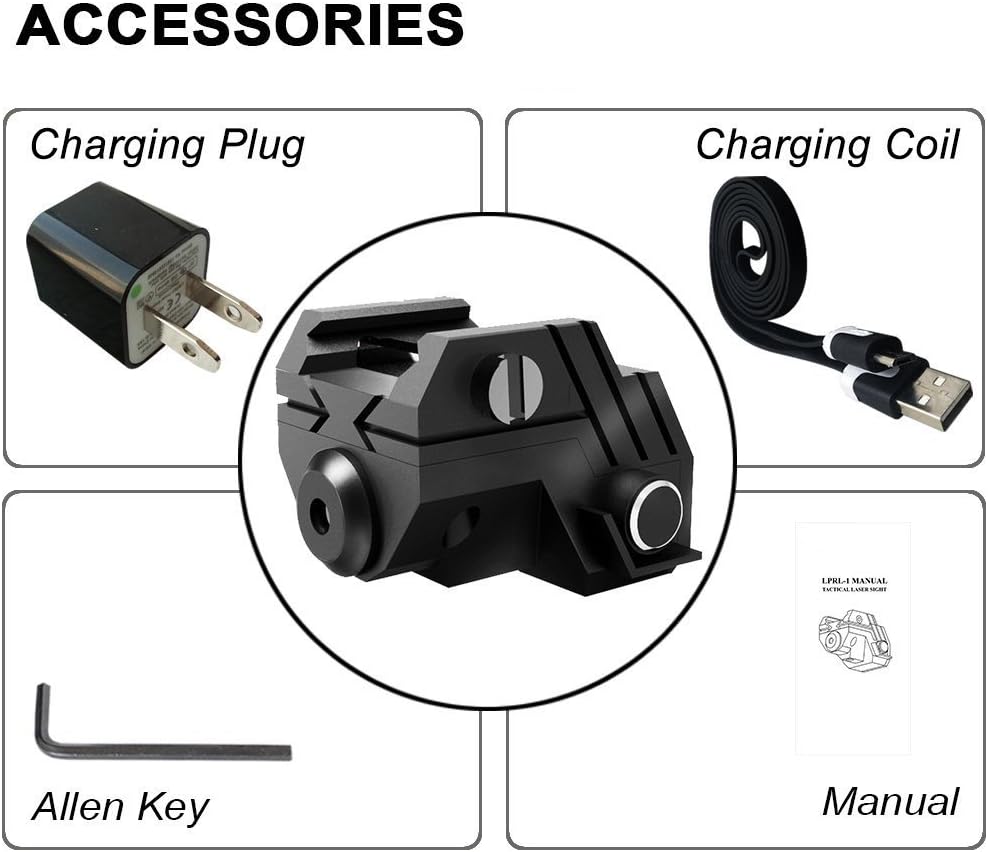 Ade Advanced Optics Universal Rechargeable Green Laser Sight for Sub-Compact Handgun Pistols