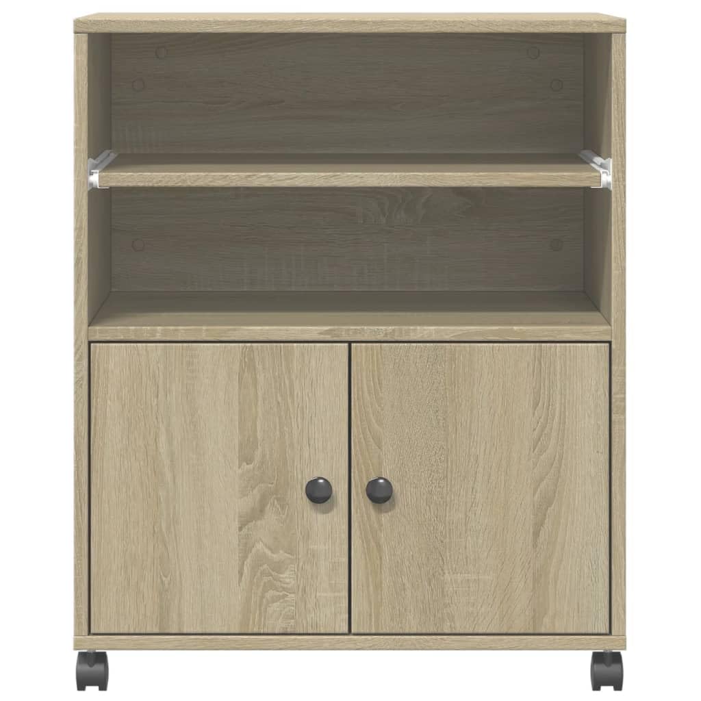 vidaXL Druckerständer mit Rollen Sonoma-Eiche 60x48x74 cm