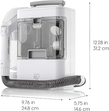 IRIS USA Carpet Spot Cleaner Machine with Auto Spray for Low Pile Carpets, Couch, Sofa, Upholstery, Car Detailing,Shallow Berber Rug, Lightweight Portable Chemical-Free Stain Remover 500mL Water Tank
