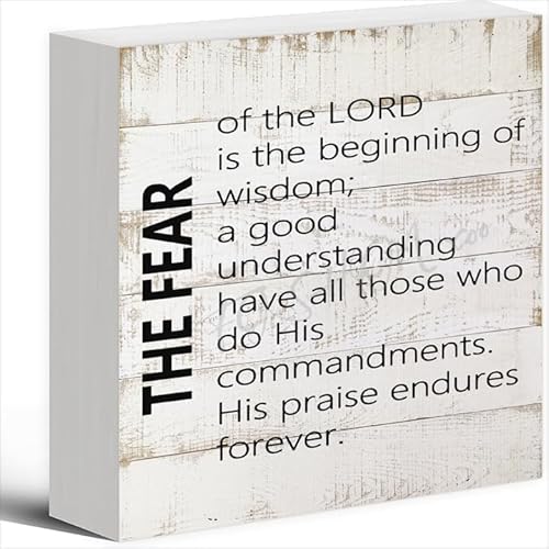 Lord Fear Wisdom Understanding Wooden Box Sign Farmhouse Decor Office
