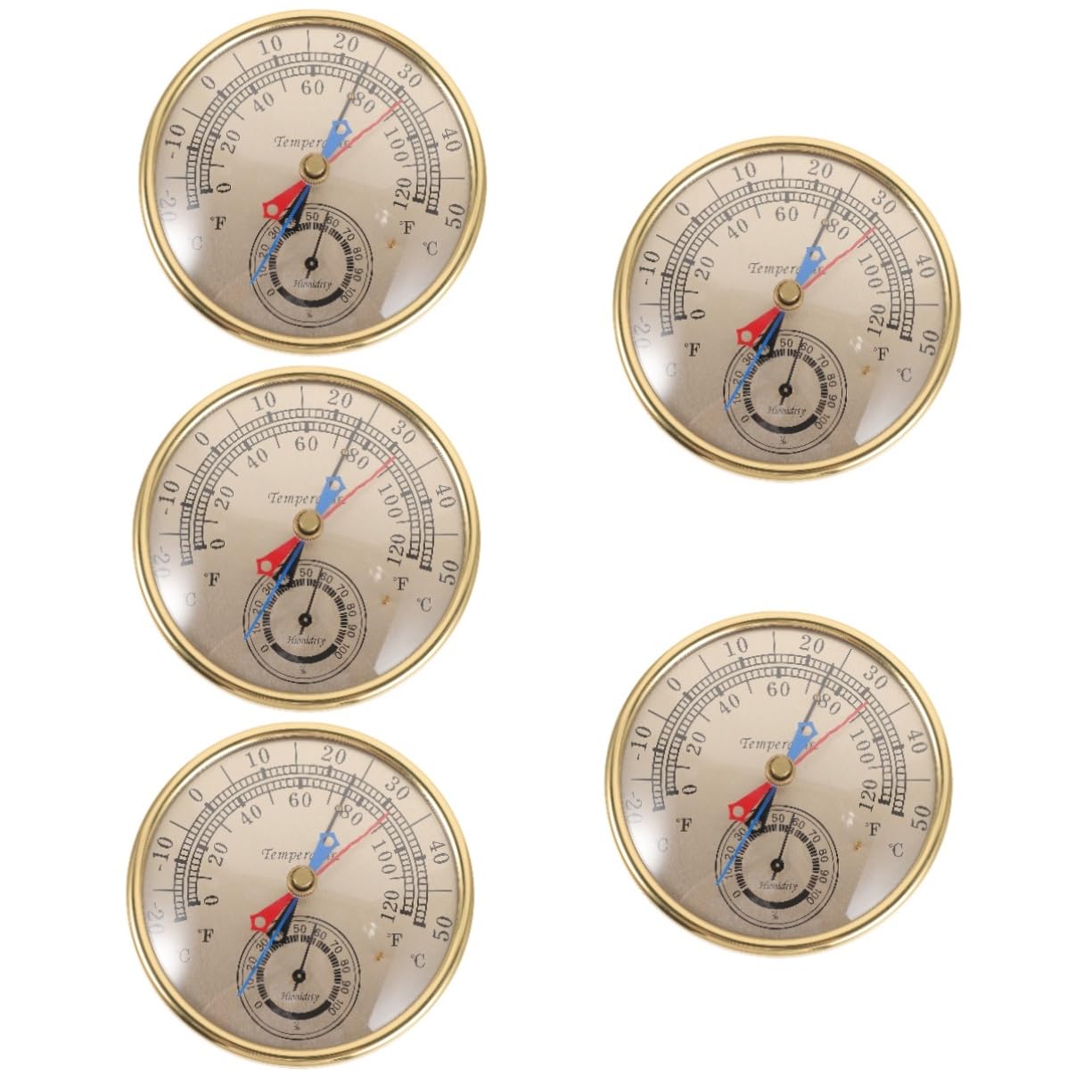 Abaodam 5 Pièces Thermomètre et compteur d'humidité météo hygromètre camping en plein air de plein air Thermomètre multifonctionnel Parie d'humidité intérieure Un verre
