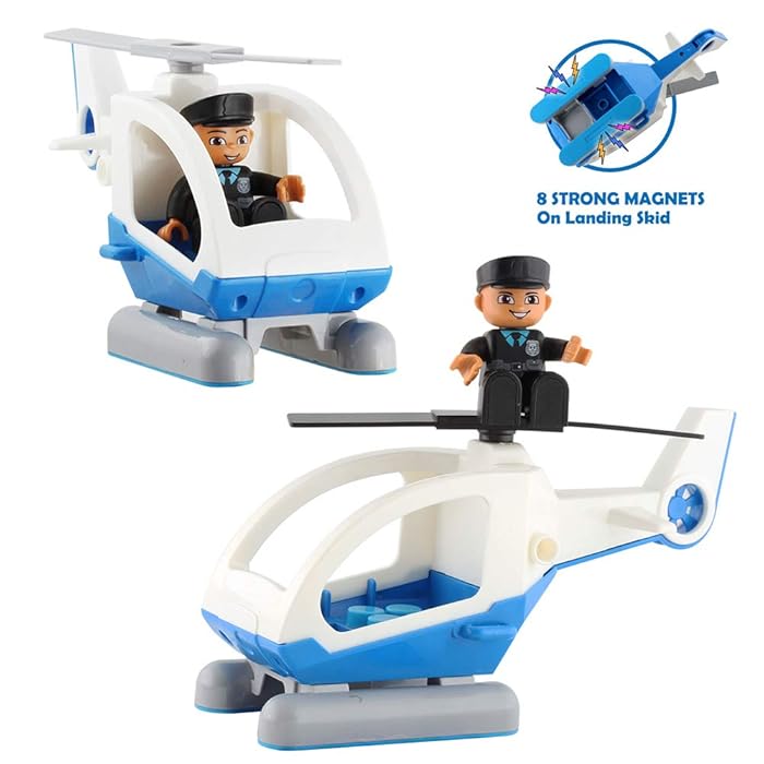 Buy Flying Helicopter Toy Police Set with â Policeman Toys Add on Sets for