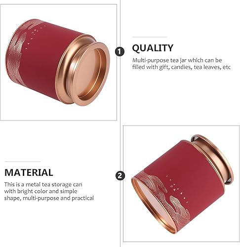 Miniatura 7 de LIFKOME Recipientes de vidrio para té con tapas dobles herméticas, recipientes de almacenamiento de té, caja de lata redonda, caja de lata y grandes