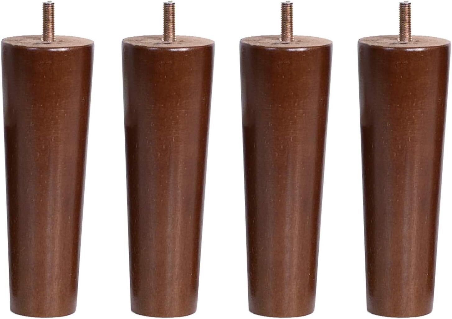 Rhllvj Straight Set Of 4 Solid Wood Furniture Spindles M10 Threaded Wooden Furniture Legs Walnut Tapered Sofa Table And Chairs(,15Cm/5.9Inch)