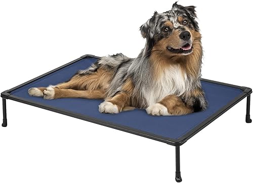 Veehoo Cama elevada refrescante para perros para exteriores, cama elevada a prueba de mordeduras para perros medianos, plataforma lavable para