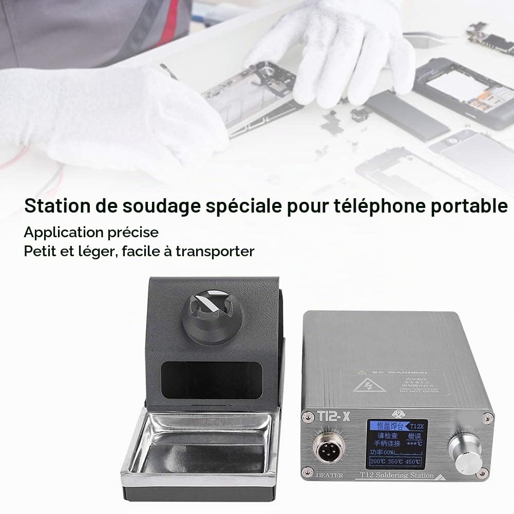Station de fer à souder, Station de soudage T12-X 72 W avec affichage numérique Outil de réparation de téléphone portable de reprise de soudage 90-230 V(je)