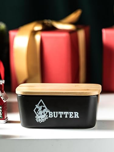 Miniatura 9 de LYEOBOH Mantequillera de cocina, platos de mantequilla de granja con tapa para encimera, soporte hermético de mantequilla cubierto hermético para