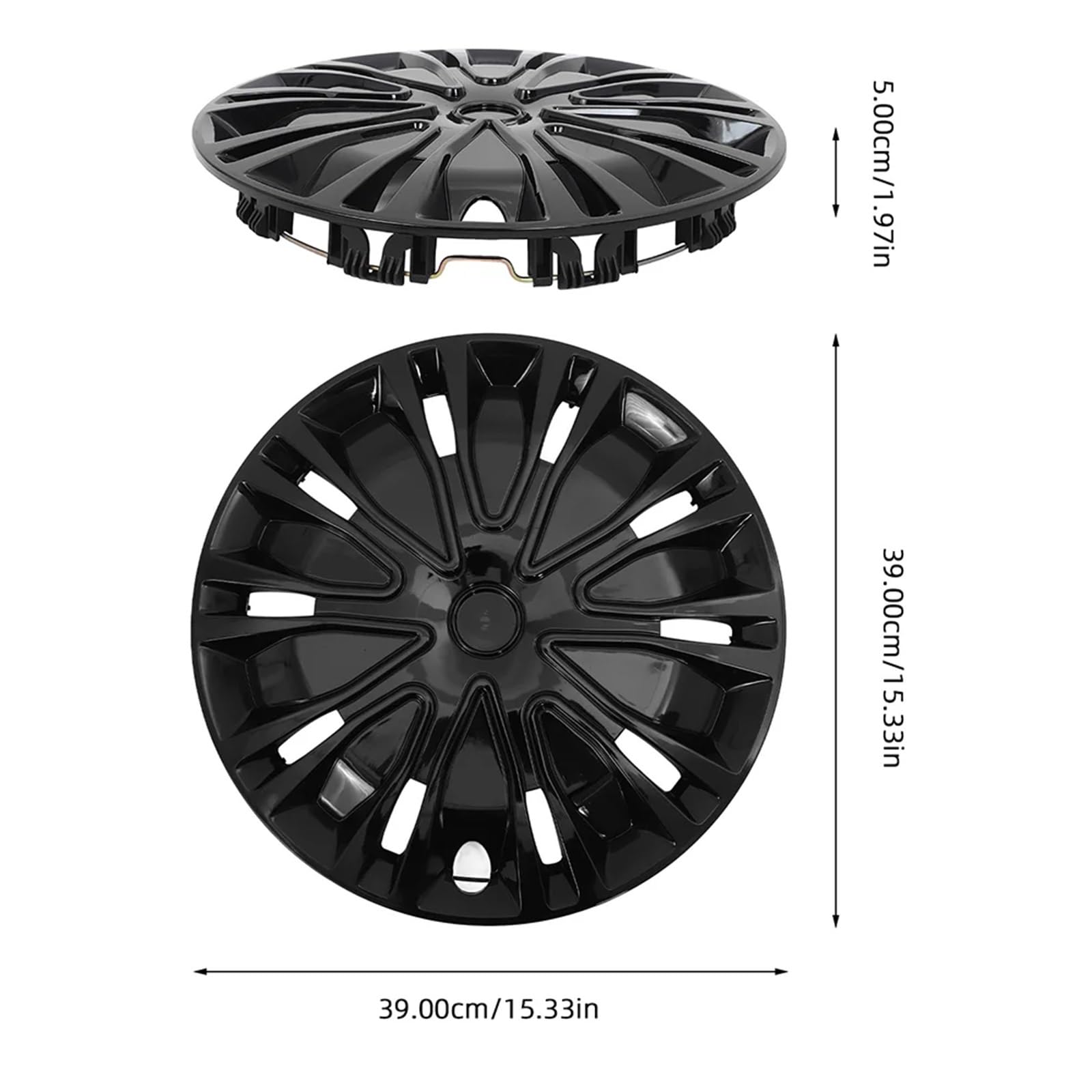 Tapacubos Decorativos Llantas de Coche 13 Pulgadas(Gloss Black)