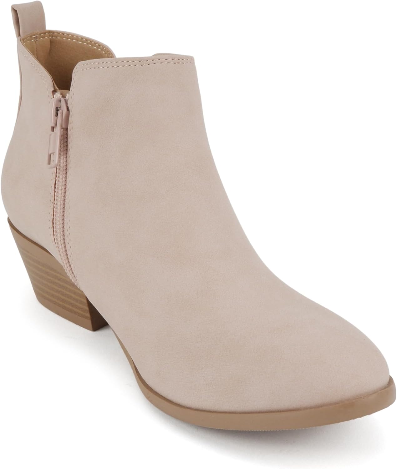 Soda “CHARMER” ~ Women Pointed Toe Elastic Gore Low Heel Ankle Bootie with Zipper Closure - Image 5