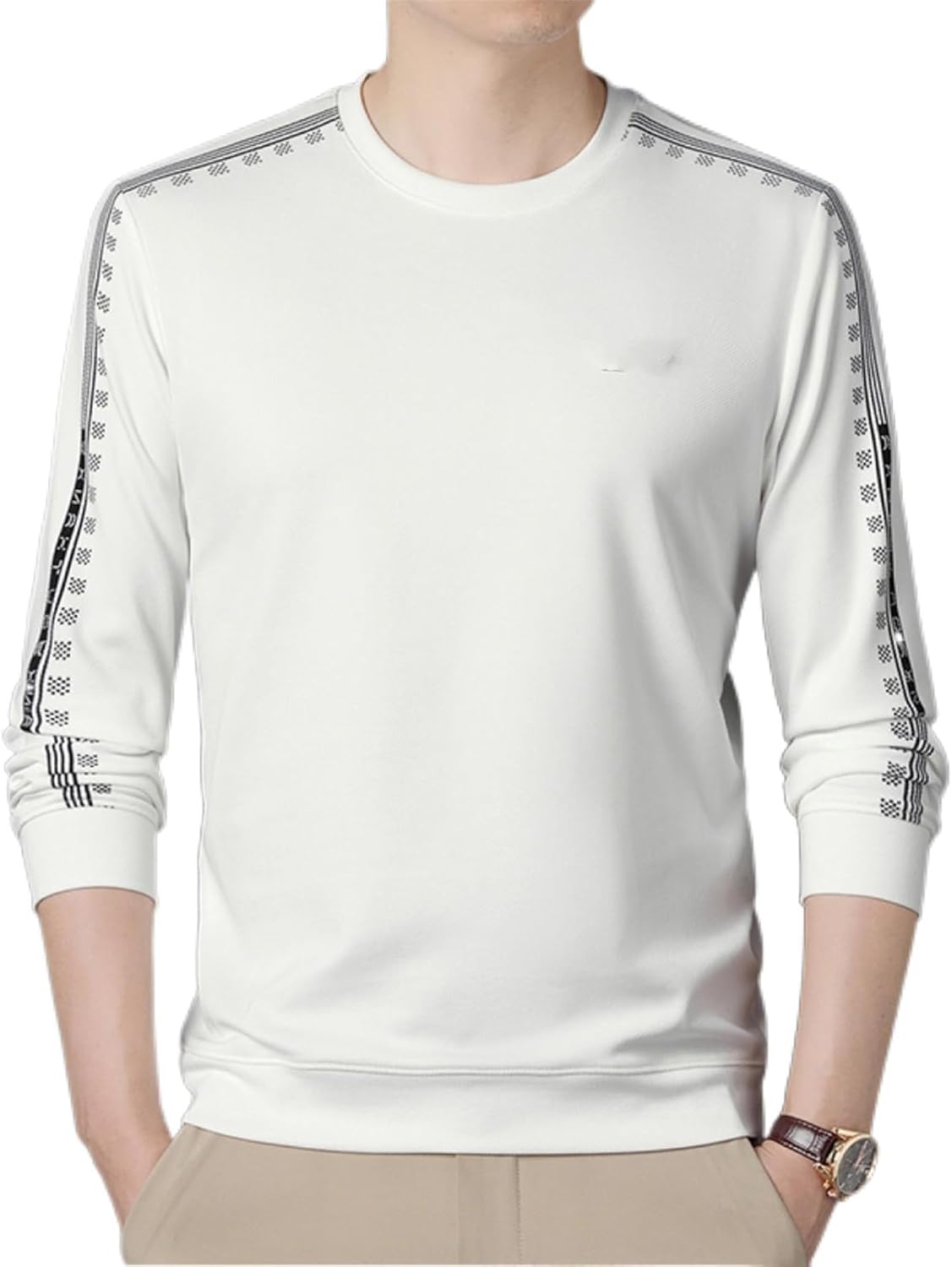 Spring and Autumn Sweater Long Sleeve Base Shirt Casual Loose Sweater Men