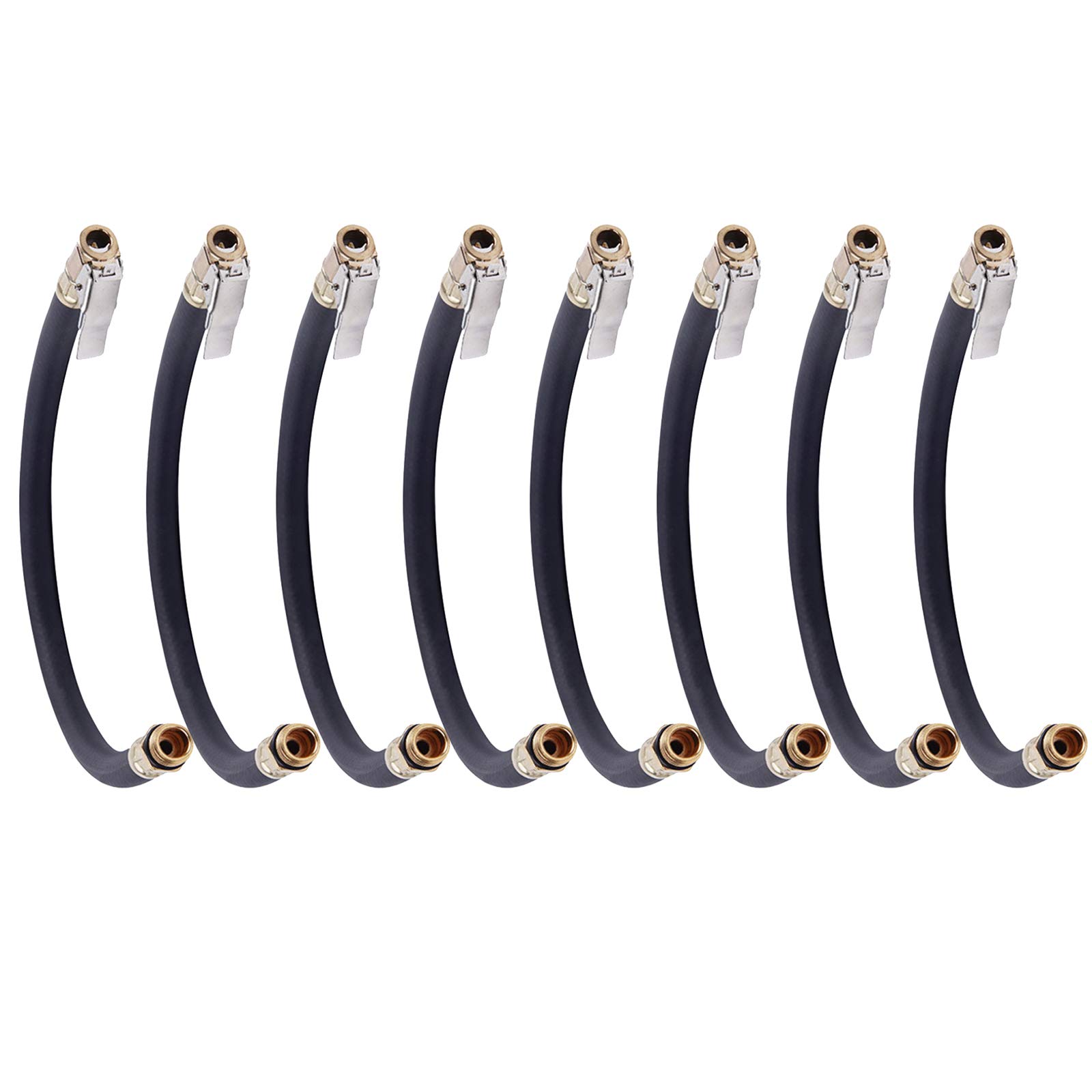 Extensión de válvula de manguera de inflado de neumáticos de coche de rosca externa de 1/4 13MM con mandril de aire de bloqueo para coche 8 Uds