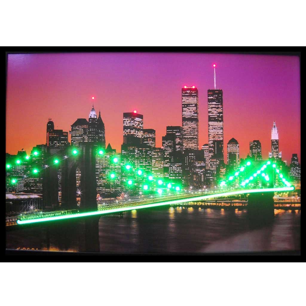 Neonetics New York Skyline Lighted Framed Photographic Print