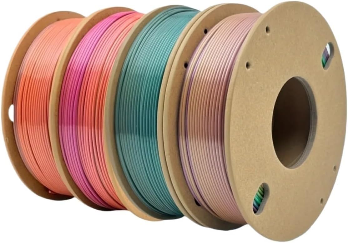 3D Printer Filament Bundle, Rainbow Silk PLA 1.75mm, Total 1kg, Series