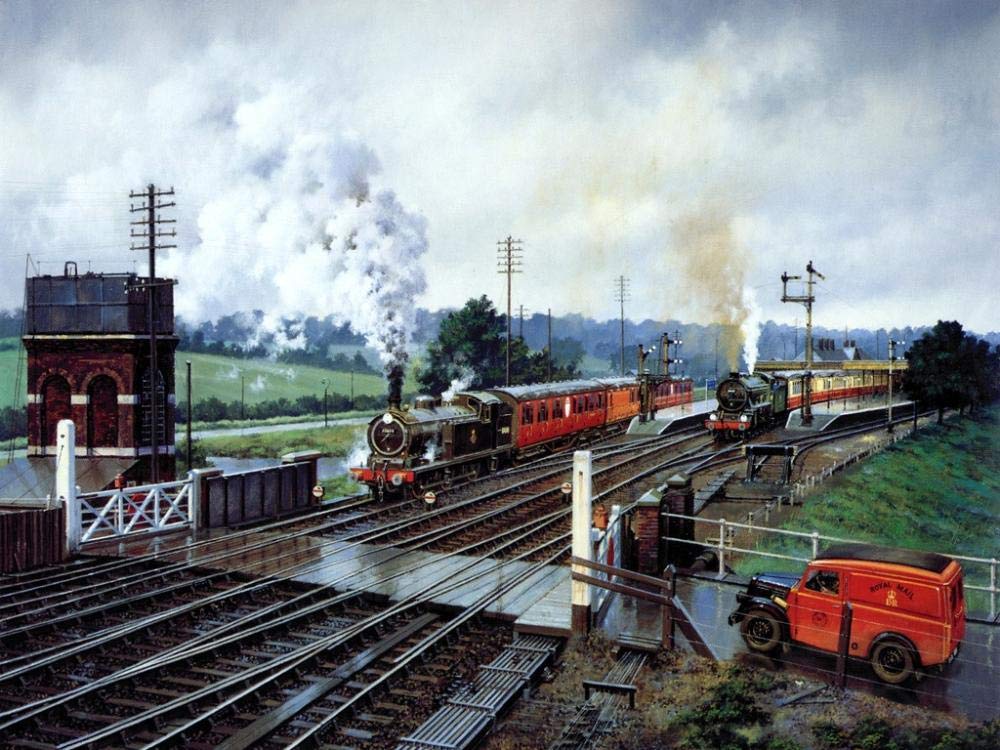 XCSQTYMY Paint by Numbers Steam Train Retro Train DIY Digital Painting for Beginners Wall Decor Drawing Kits with Paintbrushes on Canvas 16x20 Painting