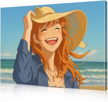 DECORARTS Custom Anime Portrait, from Photo, Cartoon Style, 24x16