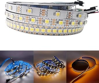 SK6812 WWA Pixel LED Strip 5 m 5 V 30 60 144 LEDs/M Programmable Addressable Single WS2812B Warm White + White + Amber Strip Light 5 m 30 LEDs per Metre [Energy Class E]