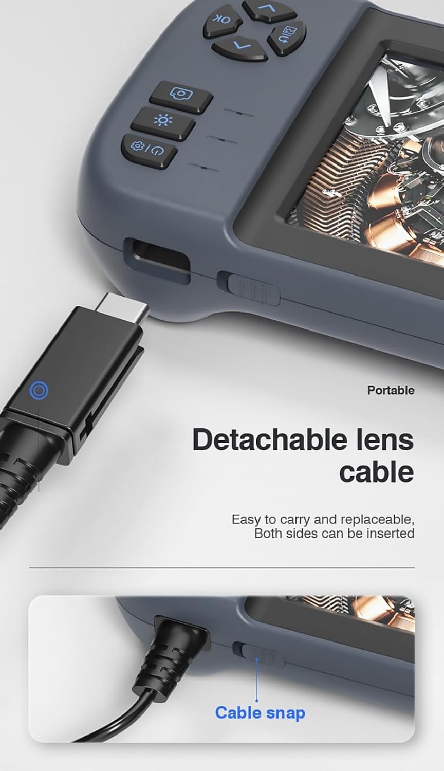 Image showing the detachable lens cable being connected to the main unit