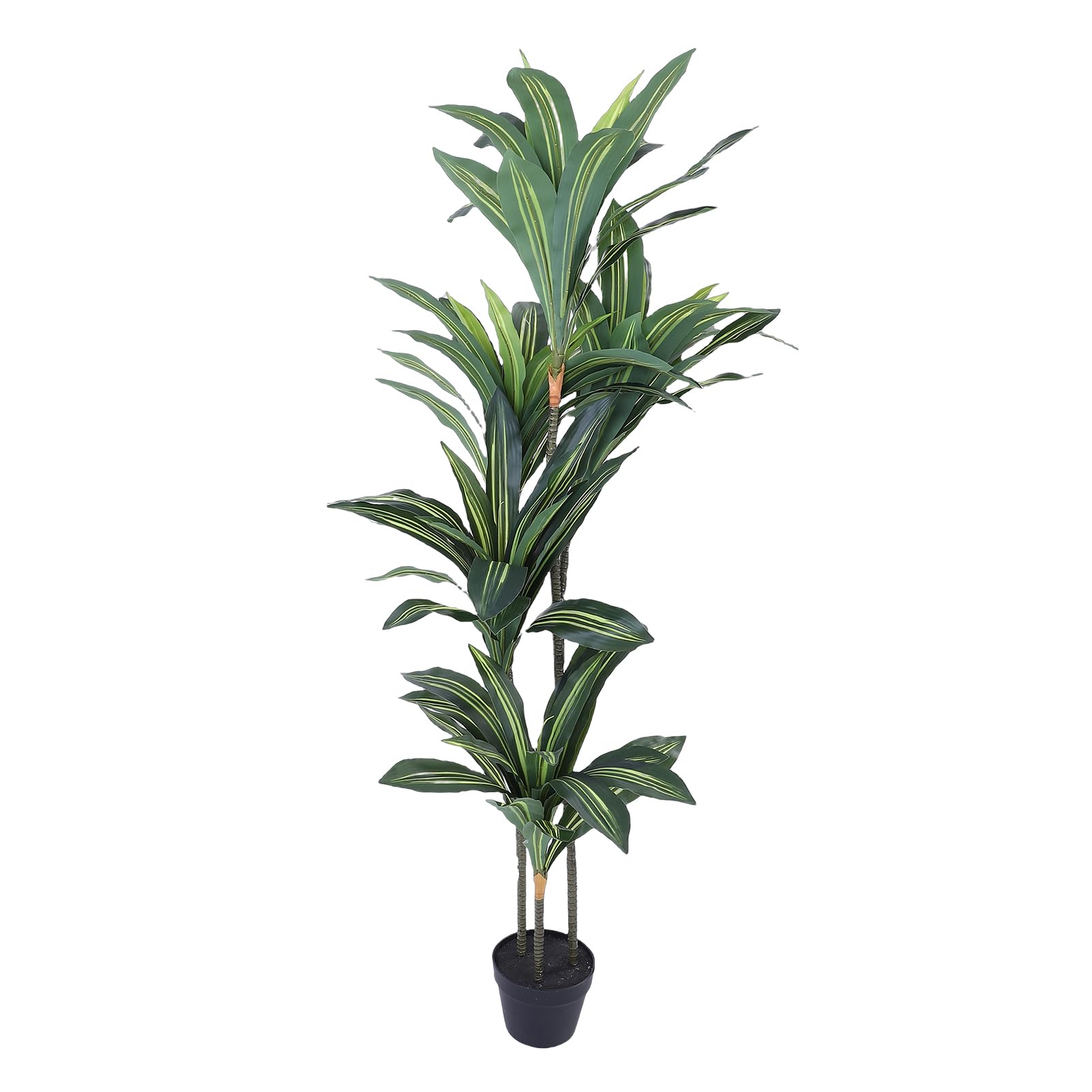 SIXRUN Albero di Dracaena Artificiale Alto 1,4 M Pianta da Pavimento Finto 6 Tronchi Realistici Foglie di Seta in Gomma Realistica per L'arredamento del Soggiorno di Casa Ufficio con