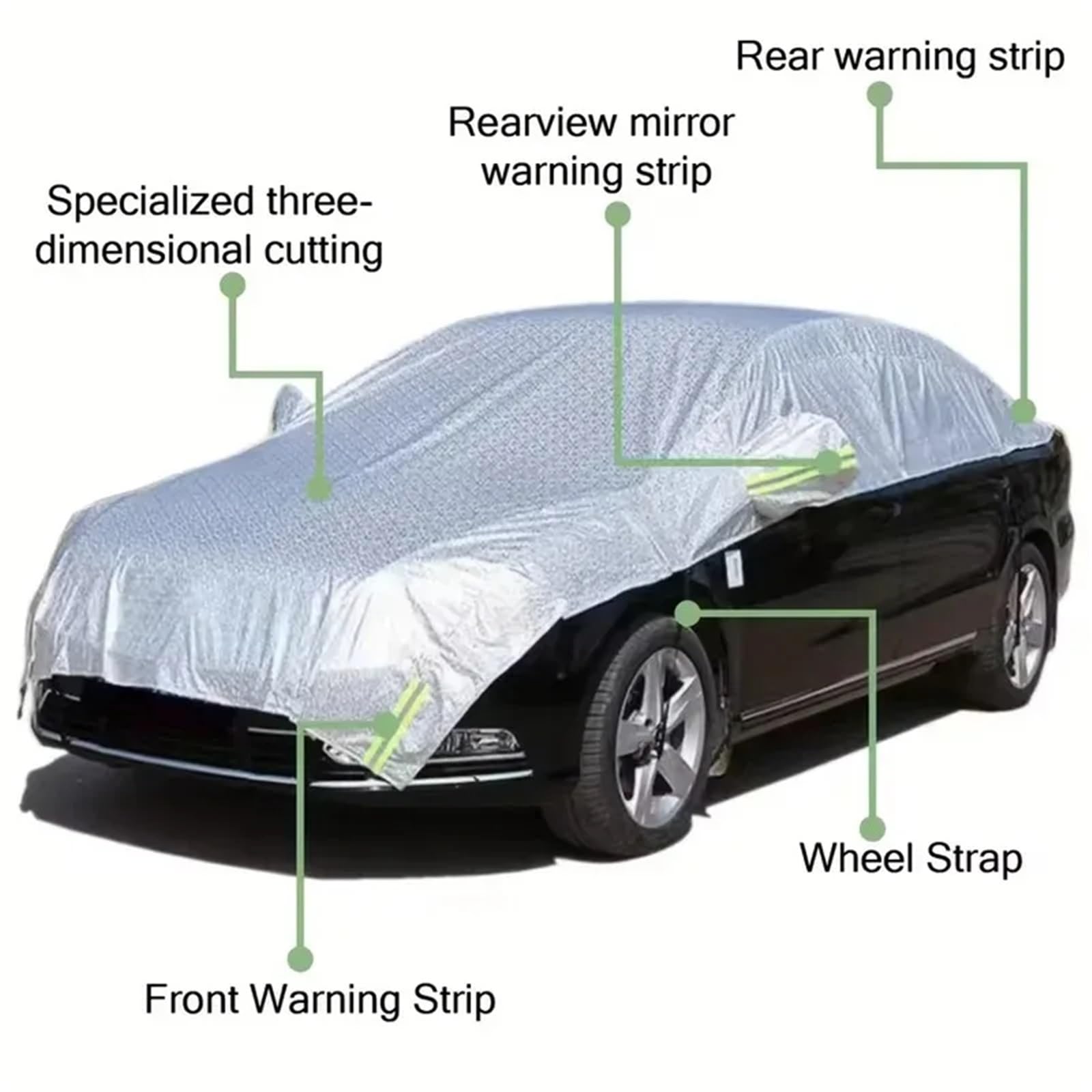Protector Parabrisas Cubierta de Coche protección Exterior Impermeable Cuatro Estaciones del Parabrisas Protector Granizo Nieve(Hatchback)