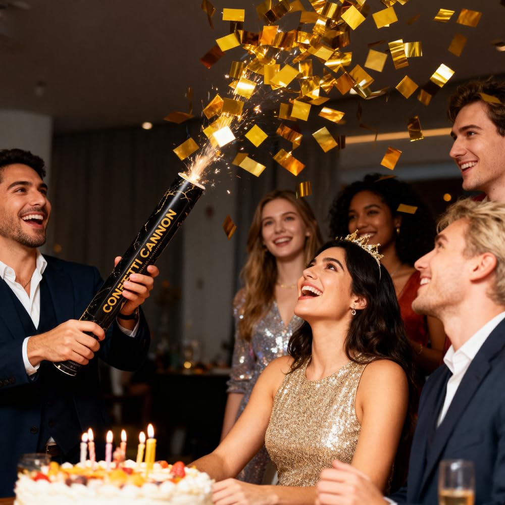 Cannoni Spara Coriandoli, 6 Pezzi Spara Coriandoli Matrimonio, 30cm Coriandoli Biodegradabili, Spara Coriandoli Laurea, Sparacoriandoli per Matrimonio, Compleanni, Celebrazioni, Laurea