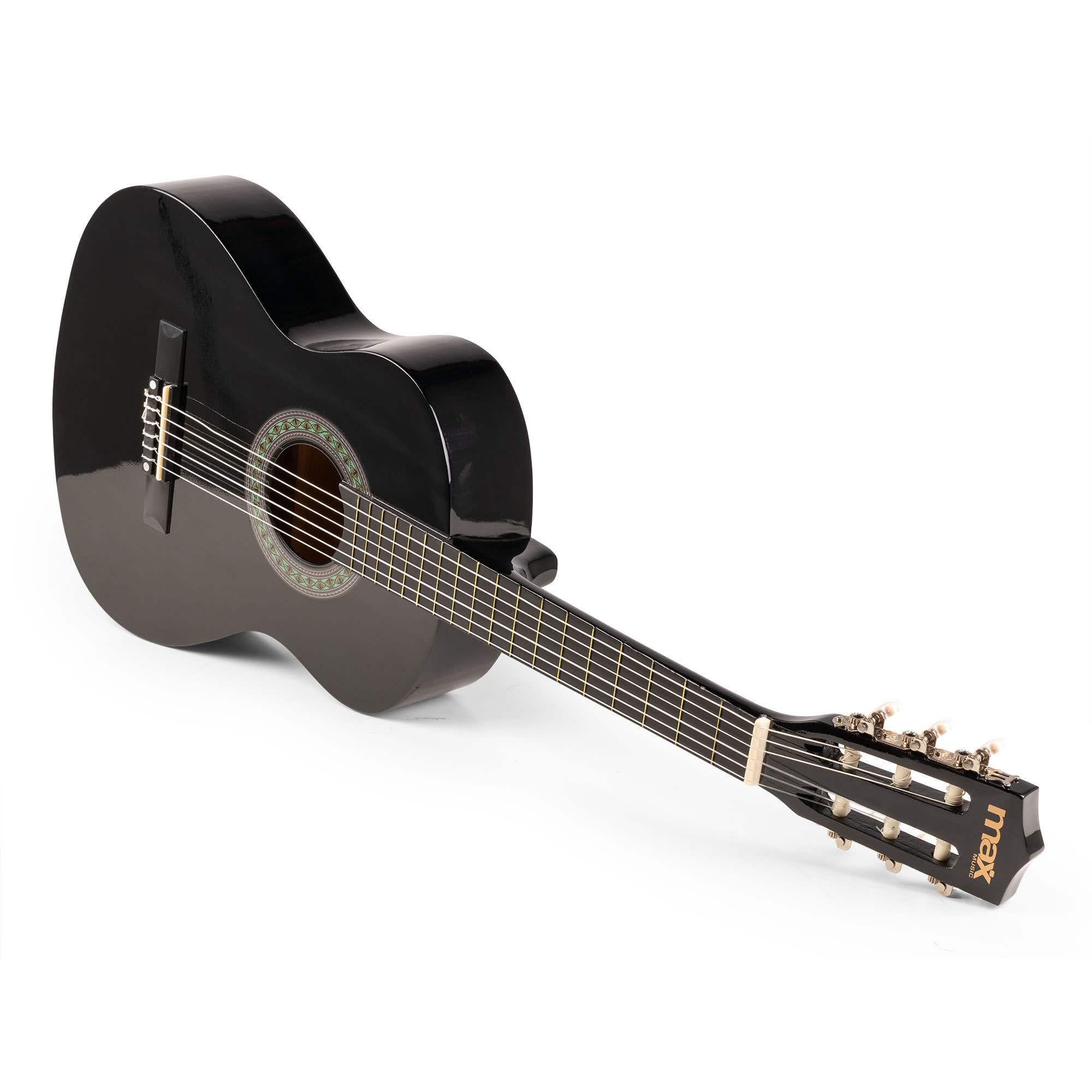 MAX SoloArt Junior 3/4 Guitarra Clásica para Niños - Set Completo con Funda Mochila, Afinador Clip, Soporte MAX GP20, Cuerdas Nailon y Accesorios - Ideal para Principiantes de 8 a 12 Años