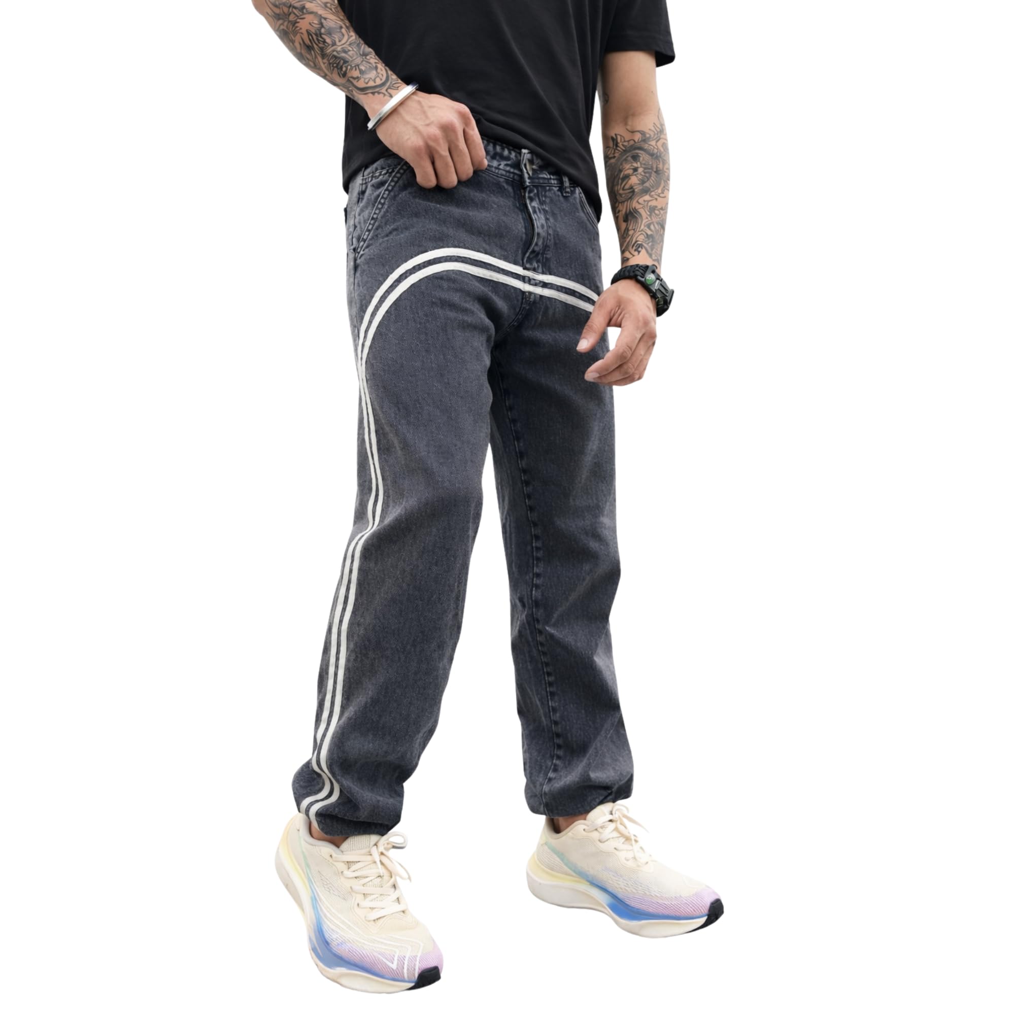 Buy Men's Acid Wash Denim Jogger Jeans | Elastic Waist Casual