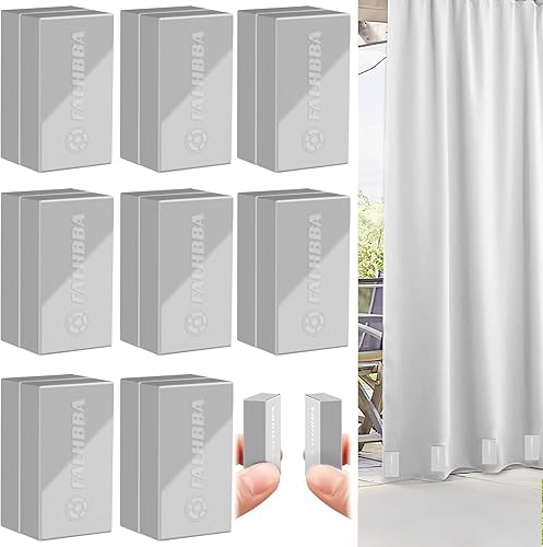 Miniatura 11 de 24 piezas de pesos para cortinas para exteriores, impermeables, envueltas en plástico, pesos magnéticos para exteriores, imanes cuadrados
