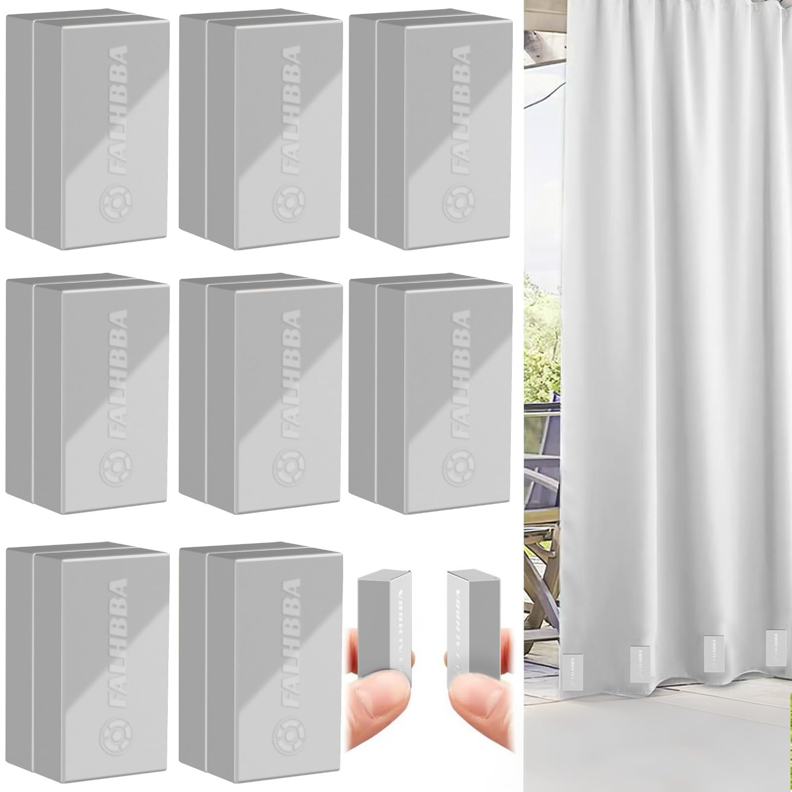 16 Pcs Outdoor Curtain Weights,Waterproof Magnetic Curtain Weights for Winds Heavy Drapery Weighted Magnets Bottom Weights Drapery Weighted Magnets to Hold Down Curtain, Garden Flag, Tablecloth โ image 1