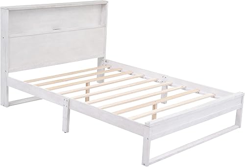 Miniatura 7 de CITYLIGHT Juego de 3 piezas para dormitorio Queen, cama de plataforma de madera tamaño Queen con puerto USB, una mesita de noche y tocador de 6