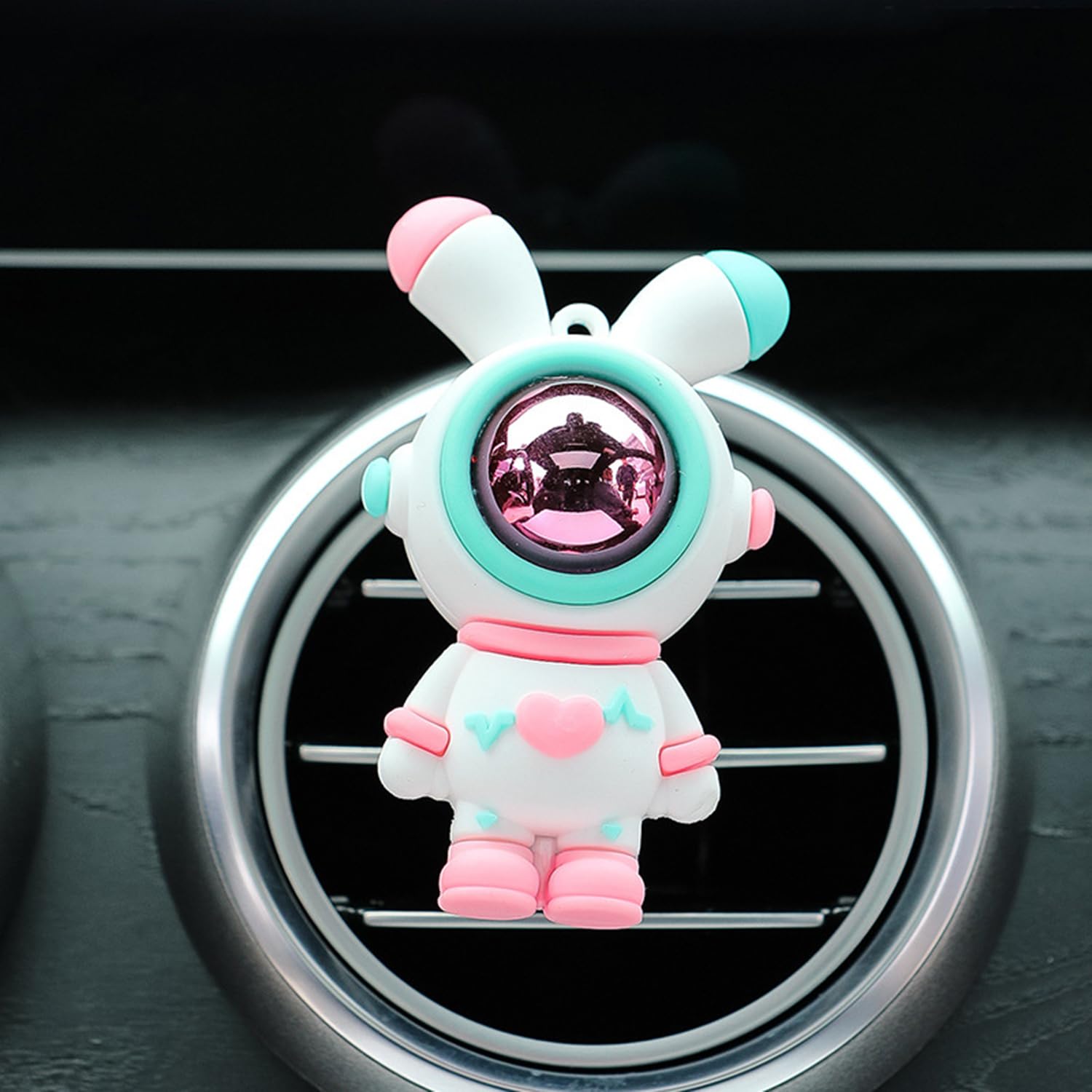 Spiaty Rabbit Astronaut Home, Car and Office Decor Figurine (Small, Pink, Set of 2) 2