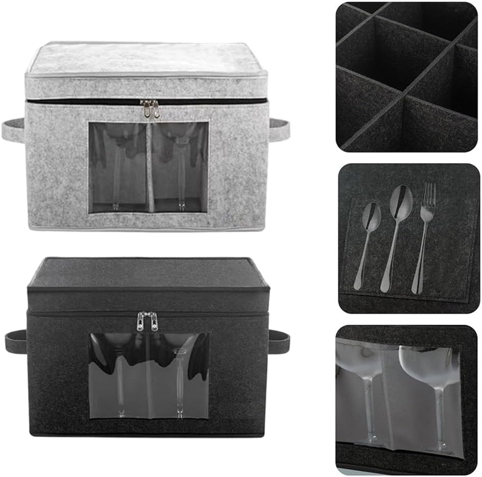 Strong Felt Wine Glass shipper Safely Holds 12 Glasses With Convenient Handles And Identification Pocket