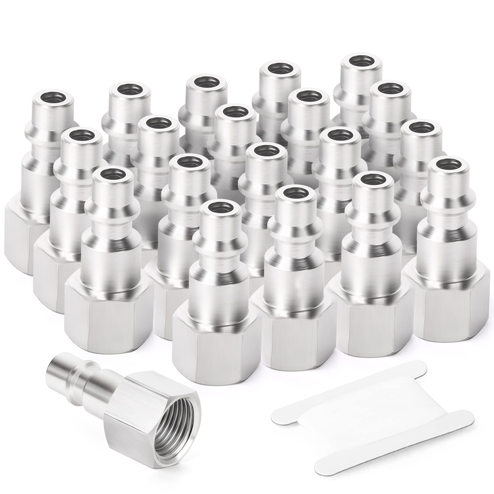 GASHER 20PCS 1/4-Inch NPT Female Industrial Air Tool Fitting, 1/4-Inch High Flow Pneumatic Plugs Max Working Pressure 300PSI