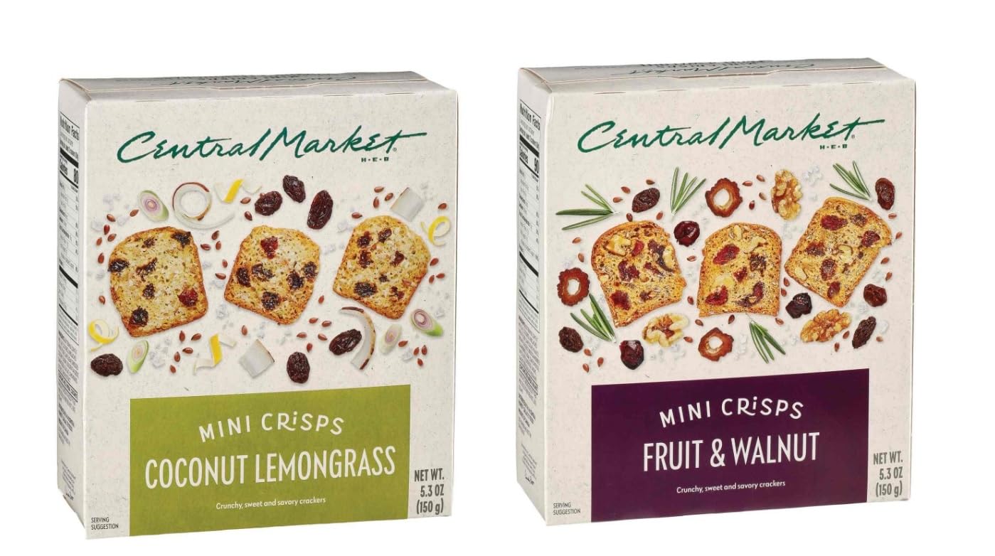 H-E-B Central Market Mini Crisps Crackers 5.3oz - 2 boxes (Cranberry Pepita)