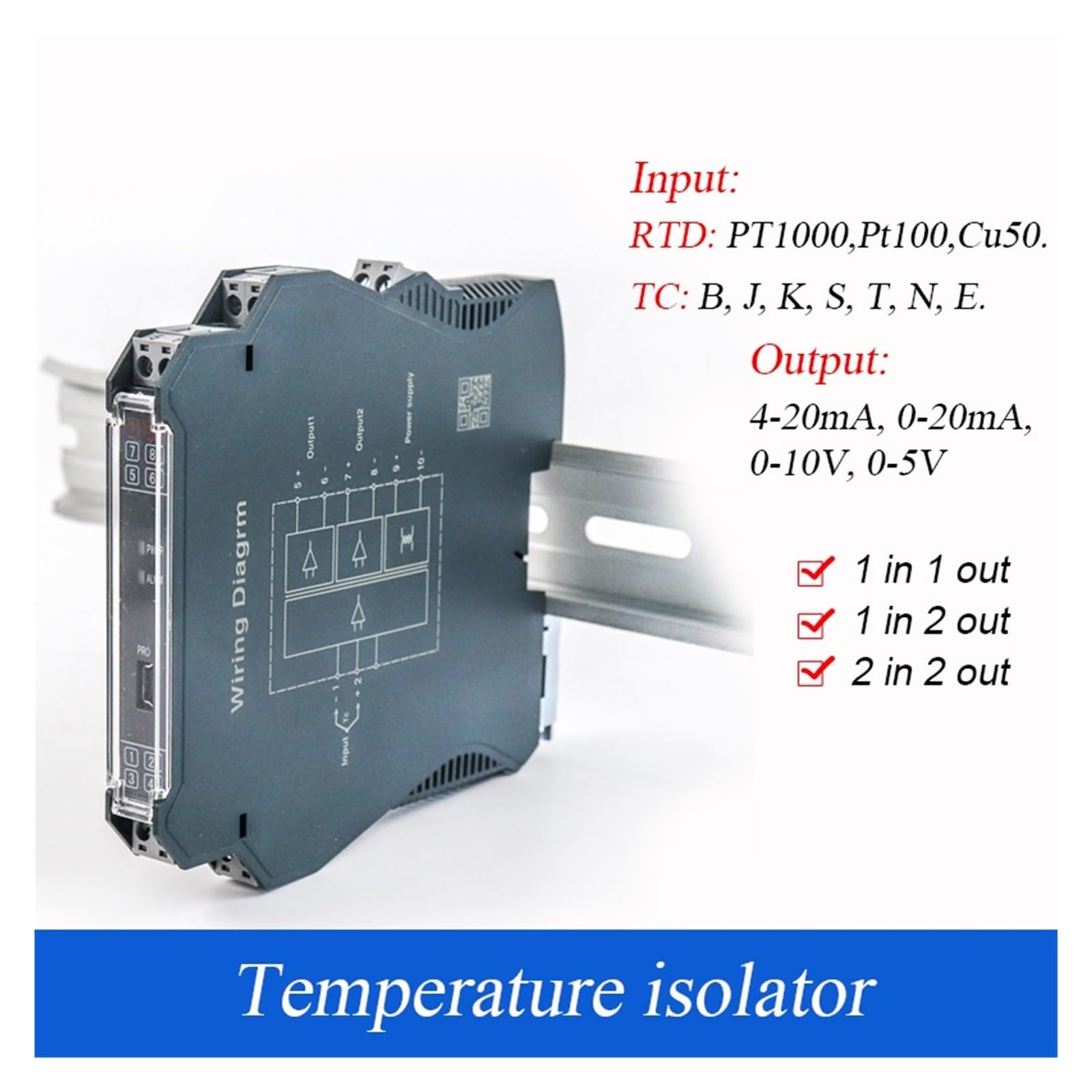 RIB Enclosed Split-Core Multi-Range AC Transducer RIBXGTV10, 0-10VDC, Terminals