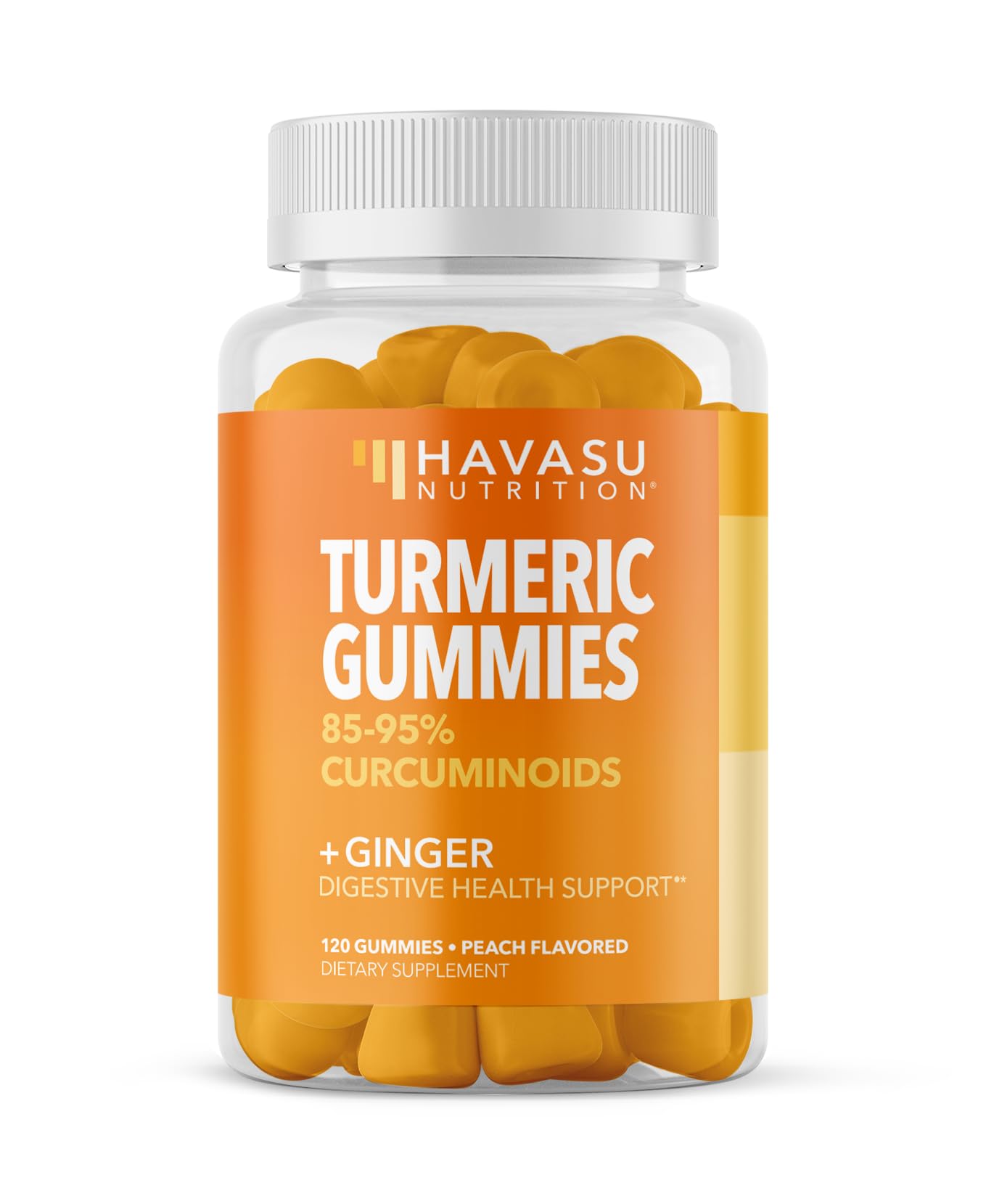Turmeric Gummies with Ginger - Turmeric Supplement with Ginger Root Extract - Turmeric Curcumin Supplements for Immune Support and Joint Health - Peach Flavor - 120 Turmeric and Ginger Gummies