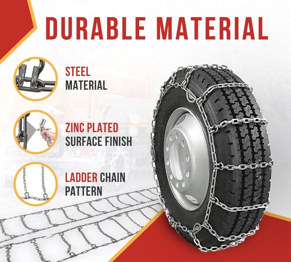 Mytee Products CAM Square Link Snow Tire Chain Compatible w/ 24.5