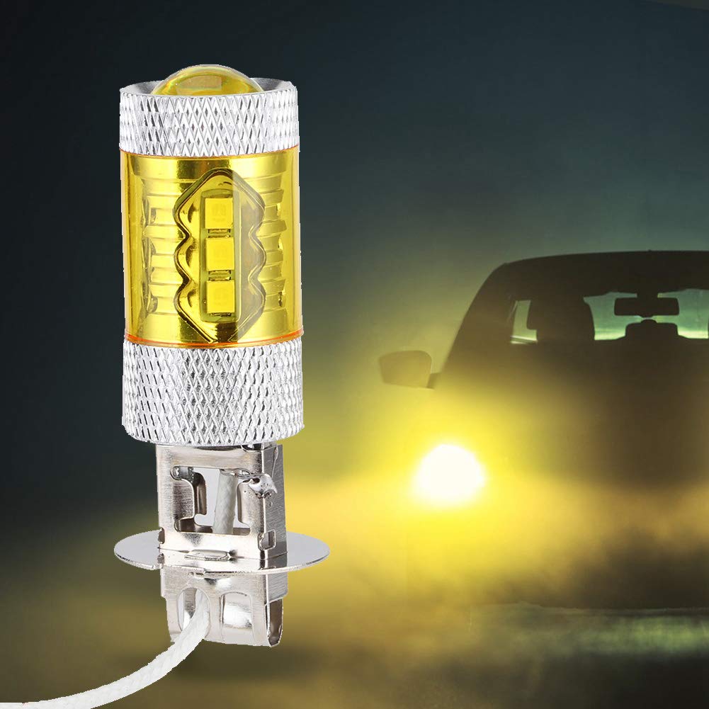 2 szt. LED żółte światła przeciwmgielne żarówki H3 12-24 V 80 W 16SMD bardzo jasne żarówki samochodowe żarówki przeciwmgielne żarówki