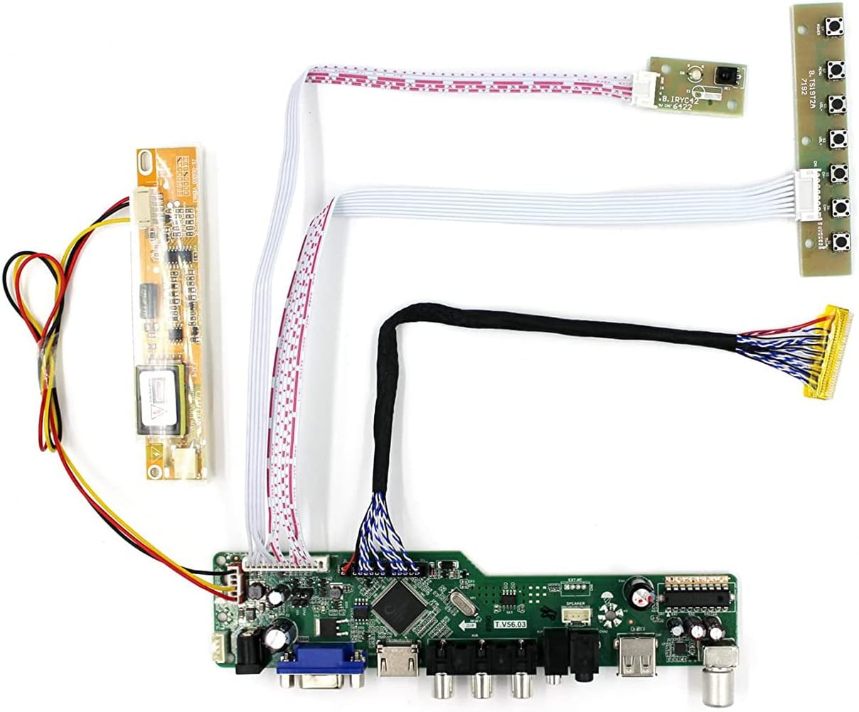 VSDISPLAY HD-MI VGA AV USB Audio LCD Controller Board Kit Work for 15.4" 17" 1680x1050 LTN154P1-L01 L02 L03 LTN170WP-L01 L02 L03 LTN170P2-L01 LP171W02 A4 LVDS 30 Pin Interface 1 CCFL LCD Screen
