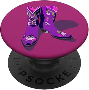 Purple Cowboy Boots PopSockets Grip and Stand for Phones