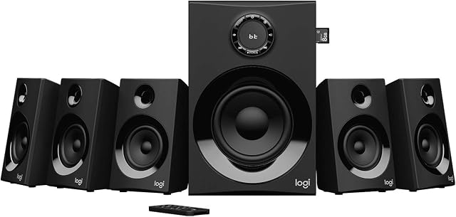 Logitech Z607 5.1 Surround Sound With Bluetooth, Głośniki Komputerowe, Potężny Dźwięk I Obsługa Technologii Bluetooth, Bluetooth, Pc/Mac - Czarny,980-001316