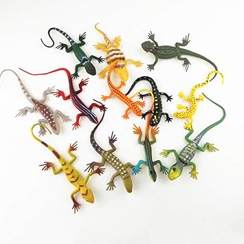 Amazon Com Preliked Creature Toys 12pcs Mini Simulation Lizard Gecko Animal Model Magic Trick Kids Education Toy 12pcs Furniture Decor