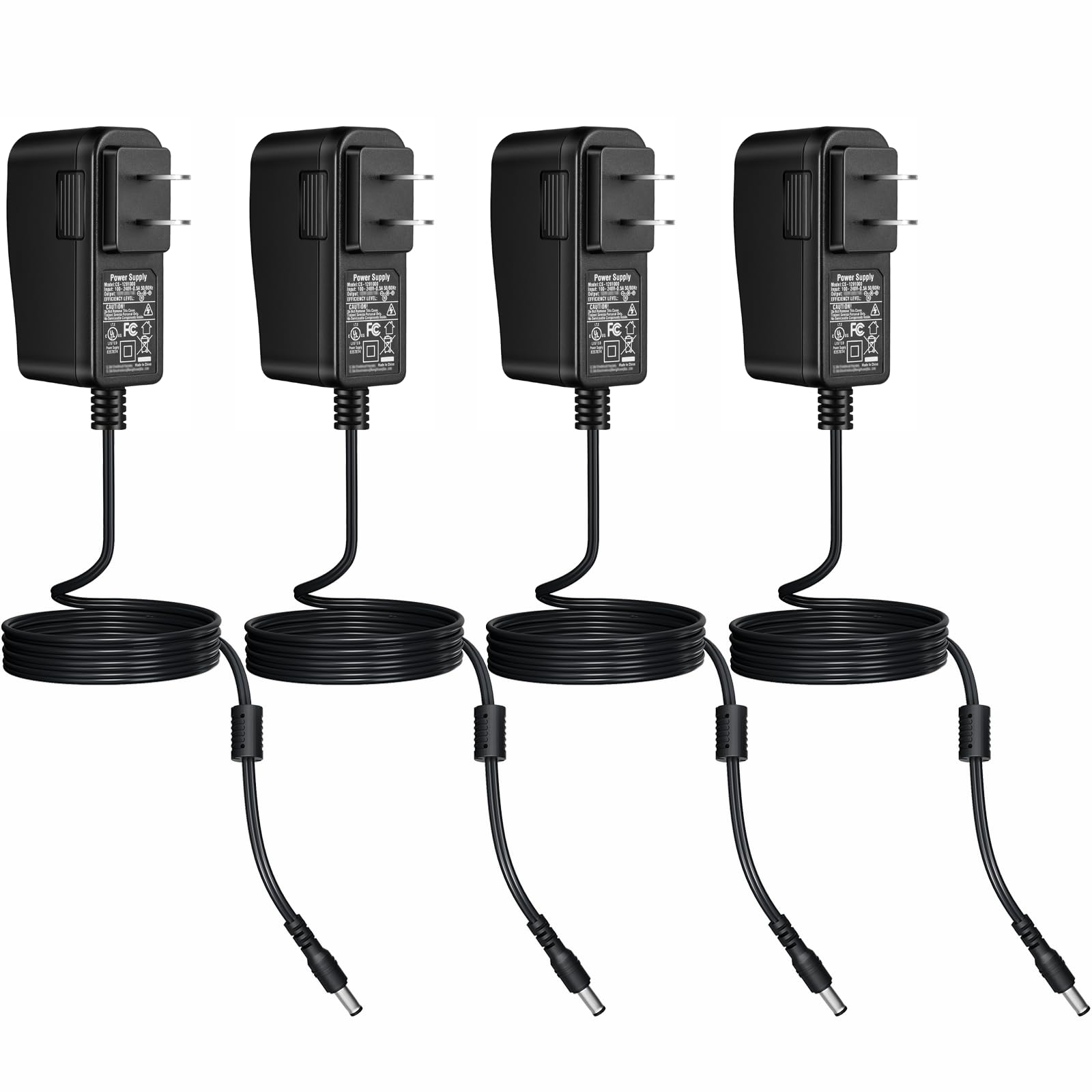 Security-01 4-Pack DC 12V 0.5A Power Supply Adapter 5.5mm x 2.1mm, 12 Volt Power Adapter Transformers for CCTV Camera,Speaker,Router,Printer,Keyboard,