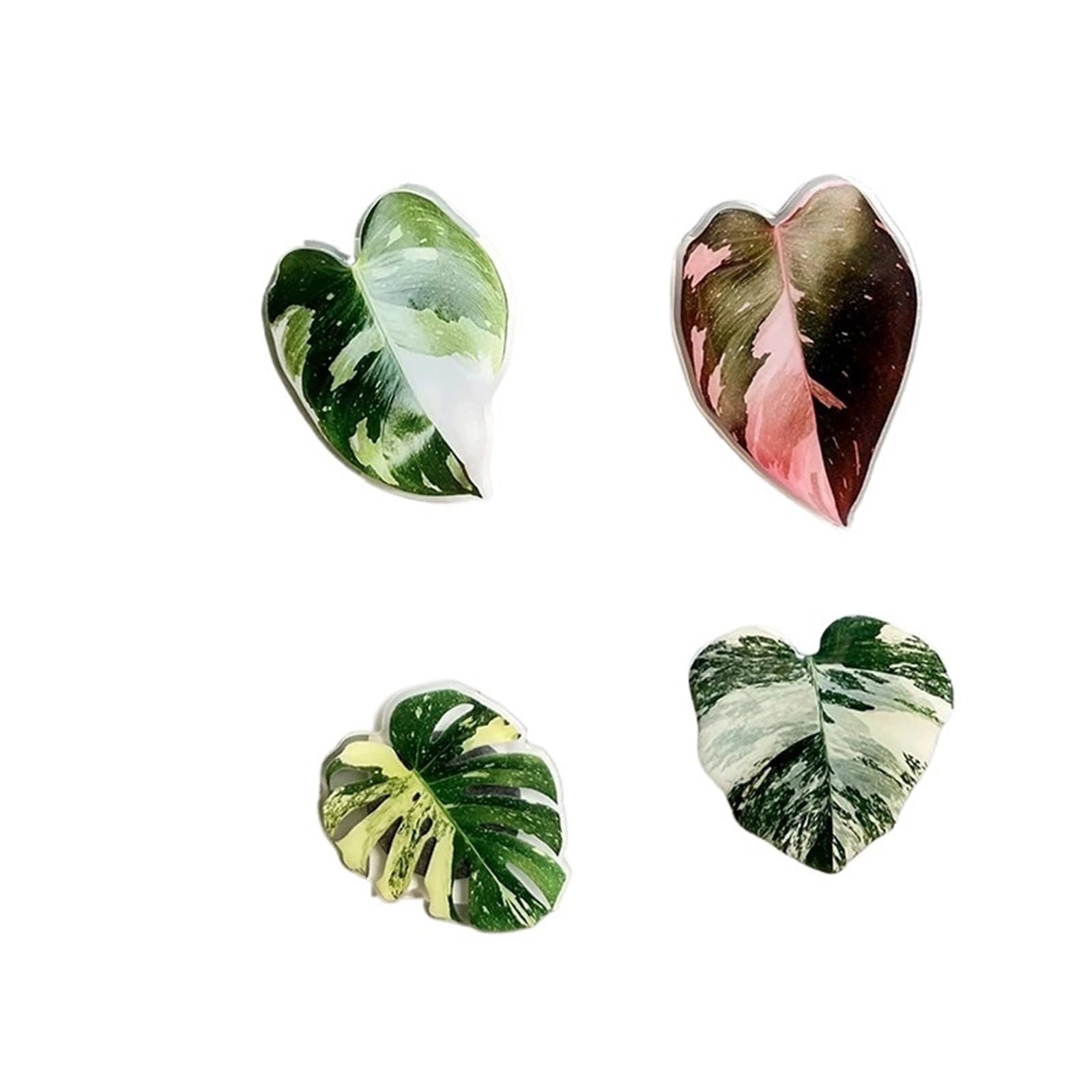 Glass Magnets 12pcs Plant Leaf Plastice Refrigerator Magnet Decorative Patch Simulated