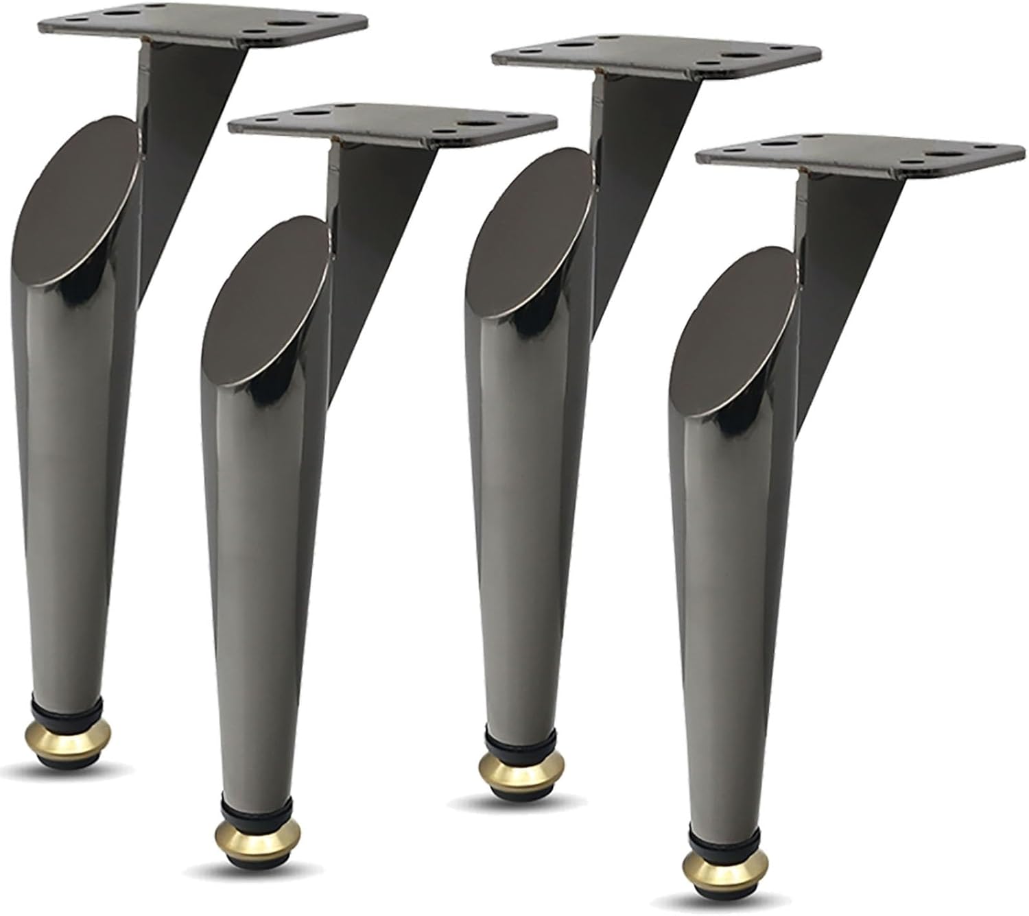 7 Inch Adjustable Furniture Legs Black Metal Furniture Legs Modern Style Replacement Feet Legs for Cabinet Sofa Table